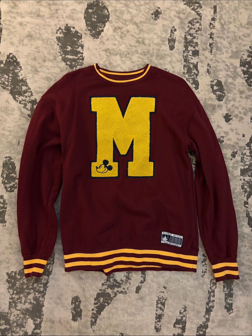 Disney Mickey Mouse Maroon Crewneck Sweater